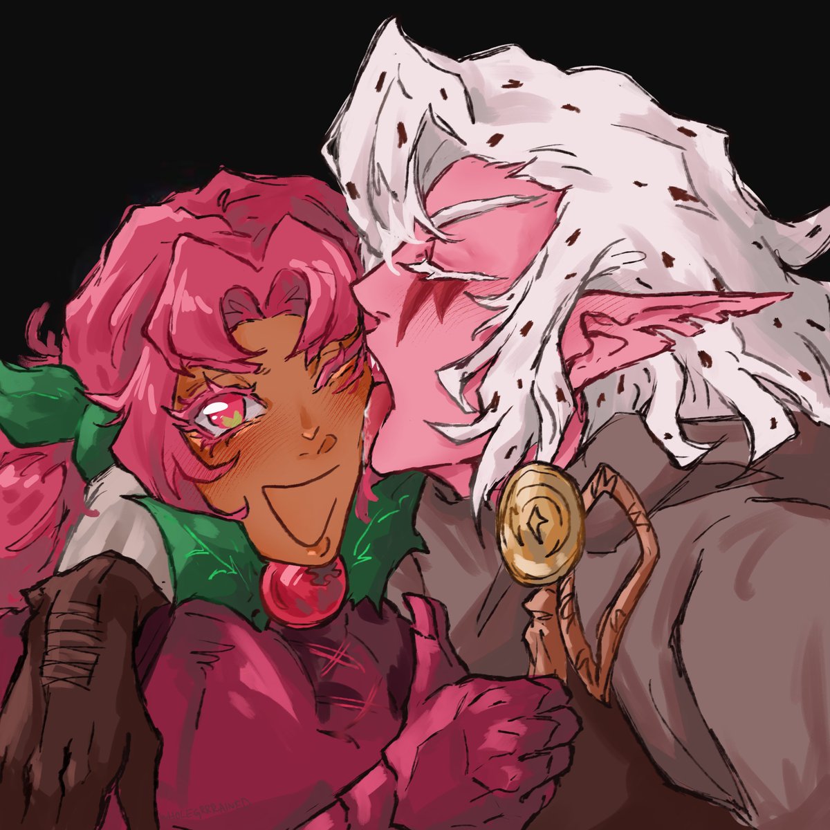 wholegrrrained's tweet image. i want to draw more pitaya licking hollyberry like some oversized ice cream #hollytaya
