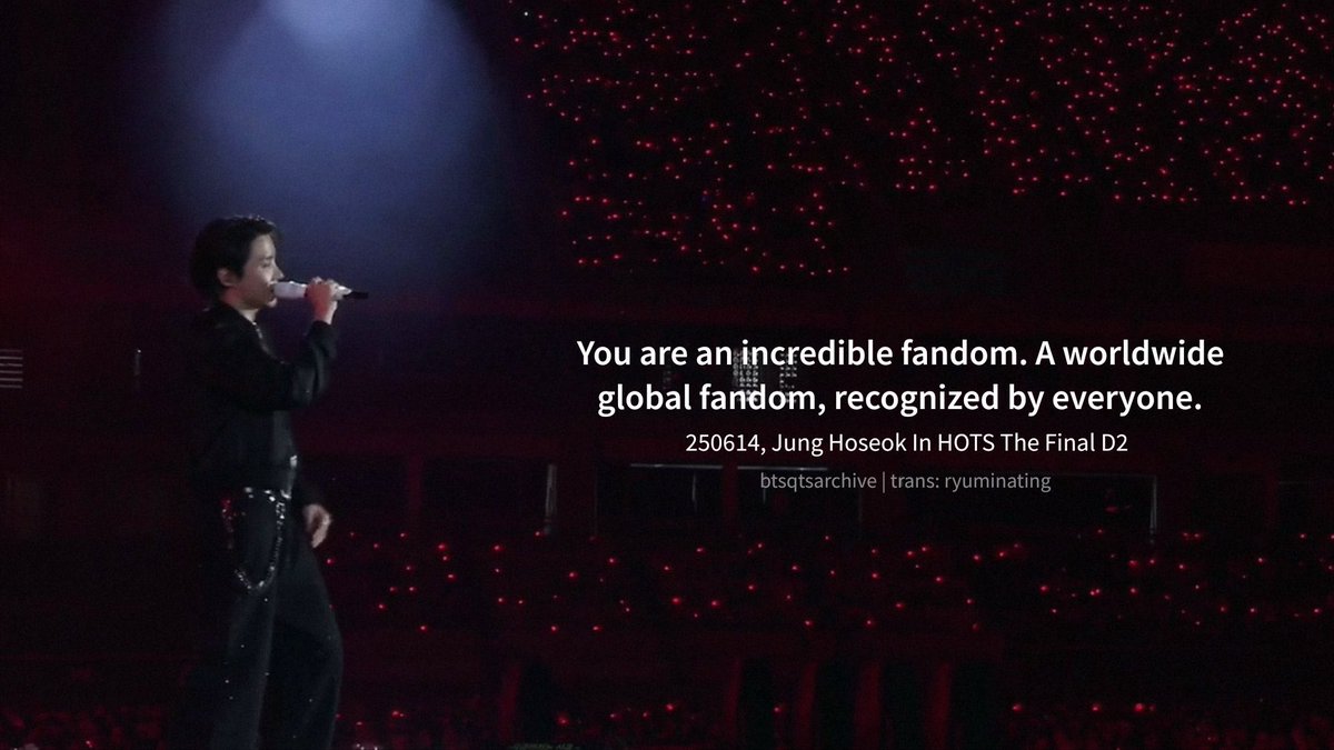 ARMYS CONTINUEM SUBINDO AS TAGS PRO HOBI ESTAMOS ORGULHOSO DE VOCÊ, COPIEM E COLEM + RT 

OUR ONE AND ONLY J-HOPE
#HOS_TOUR_FINAL_D2
#HOPE_ON_THE_STAGE_FOREVER
#제이홉파이널콘_끝이아닌_시작이야
#행복했던HOS_제이홉고마워사랑해