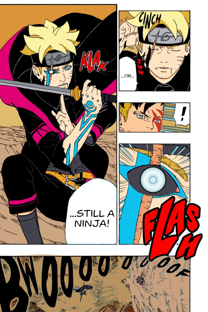 Hey guys✌️, I just tried coloring a manga panel for the first time😊. How would you rate it?  Since I'm not even an artist, please feel free to offer suggestions on how to make it better.☺️

#BORUTO #NARUTO #mangacoloring