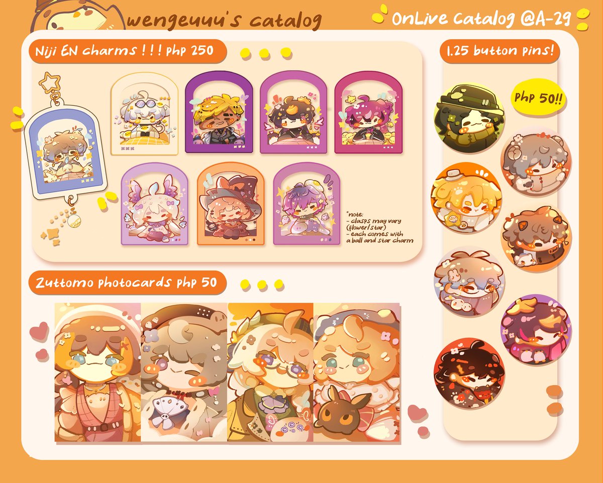 wengeuuu26's tweet image. [rts and likes 💛]
Weee dropping my OnLive catalog ! ! I&apos;ll be @ booth A-29 Marumarumaru circle with @/for.eri.berry (IG) cyaa cyaa !!

✨Bayanihan center - June 15, 2025

socmed accs:
ig: instagram.com/wengeuuu26/

#OnLivePH #OnLivePh2025