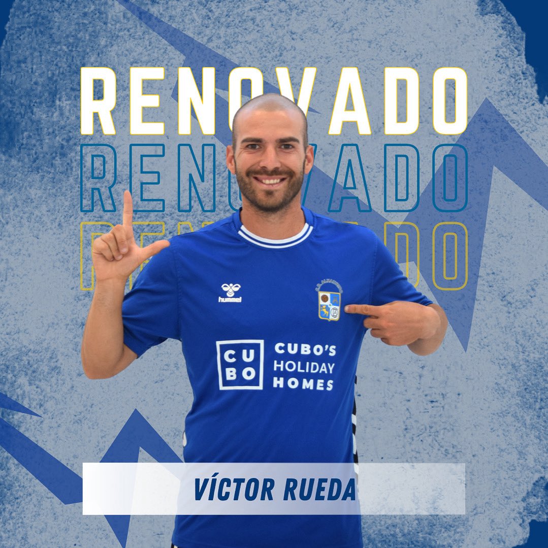 🔵🔵¡¡RENOVADO!! ✅✅ 

👉 Víctor Rueda 1️⃣0️⃣, nuestro capitán, continuará una temporada más en el club.

🔵 Su octava temporada como jugador Azulillo en la que volverá a liderar al equipo en categoría nacional. Grande Víctor!!💙🤍💙
