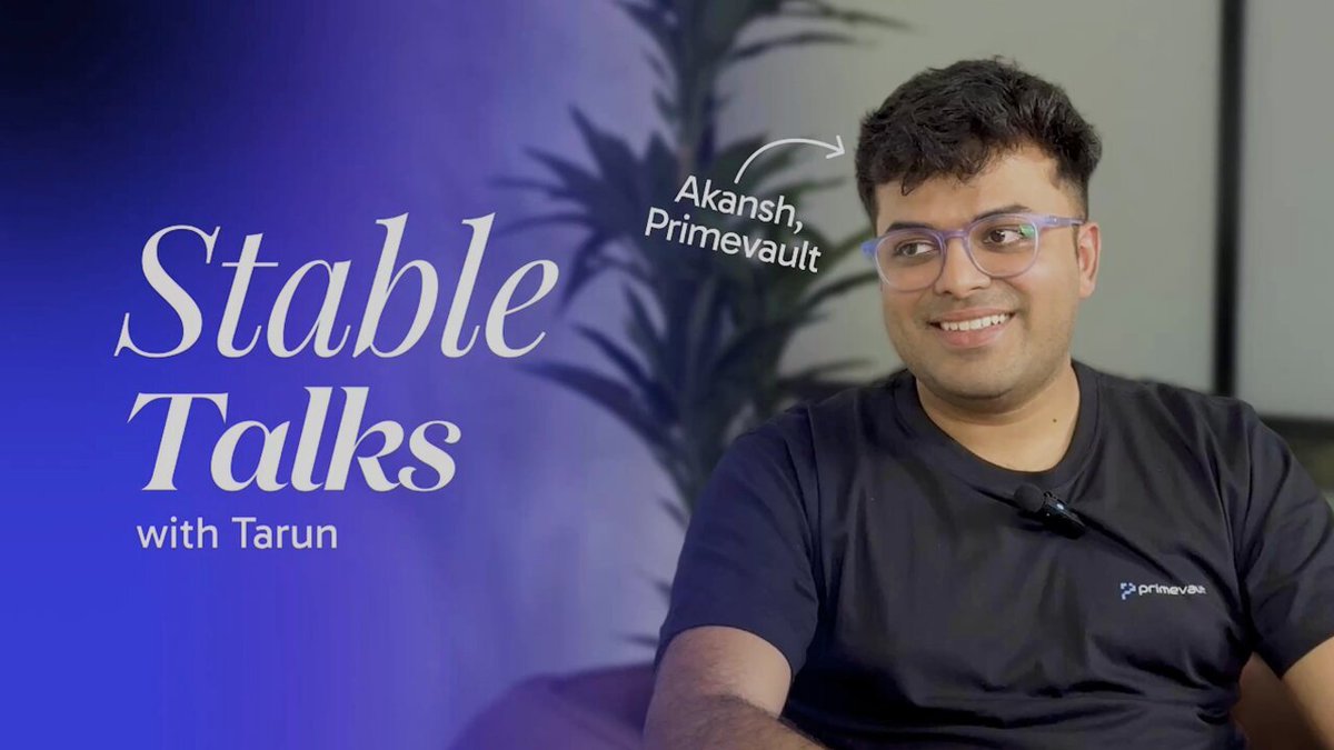 Tarun Mangukiya (@tarunmangukiya) on Twitter photo Stablecoins won’t just replace wires.
They’ll eat payroll.
They’ll eat treasury.
They’ll eat banks.
I sat down with <a href="/akanshj31/">Akansh Jain</a>, co-founder of <a href="/primevaultHQ/">PrimeVault</a>, to break it all down.
Full episode out now 🎧👇 Stablecoins won’t just replace wires.
They’ll eat payroll.
They’ll eat treasury.
They’ll eat banks.
I sat down with <a href="/akanshj31/">Akansh Jain</a>, co-founder of <a href="/primevaultHQ/">PrimeVault</a>, to break it all down.
Full episode out now 🎧👇