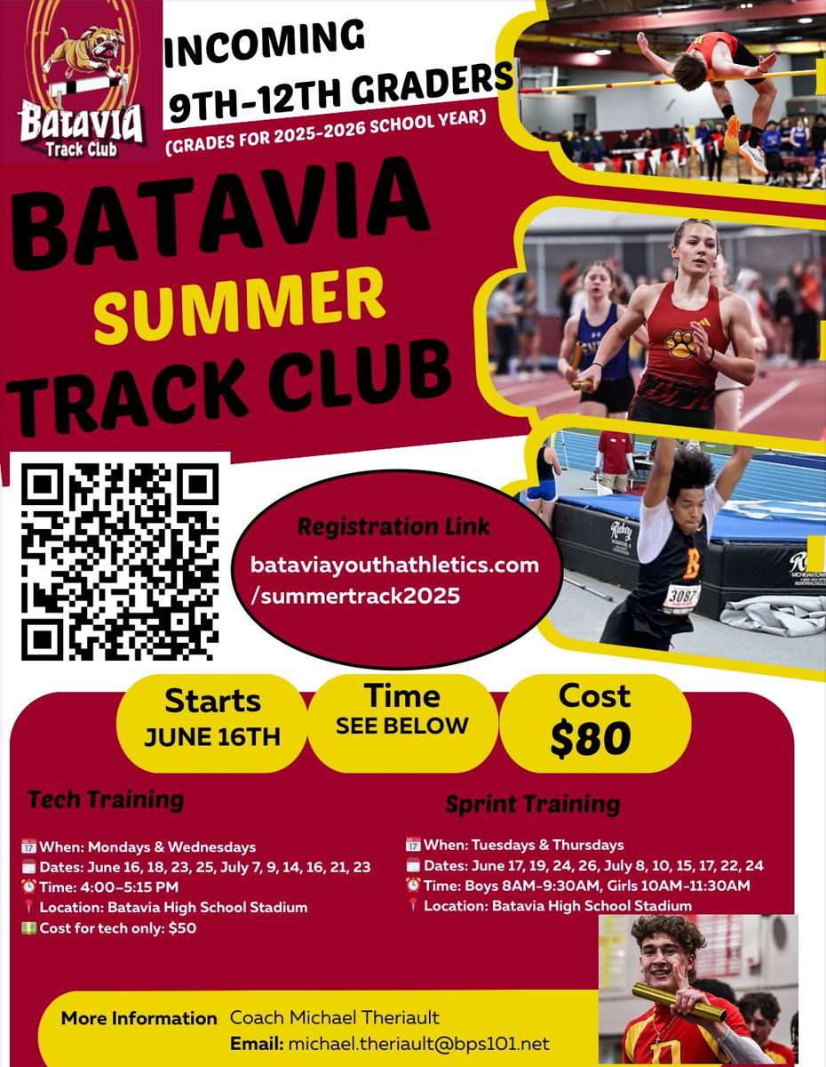 Batavia Boys Track (@bataviatrack) on Twitter photo Summer Track Club starts on Monday! Make sure to sign up now! <a href="/BHSGIRLSTRACK/">Batavia Girls Track</a> Summer Track Club starts on Monday! Make sure to sign up now! <a href="/BHSGIRLSTRACK/">Batavia Girls Track</a>