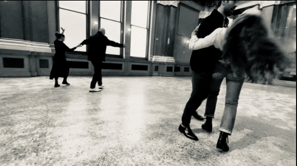 vincentdonofrio's tweet image. Rehearsal of ballroom scene in Season 1 of DD Born Again.
Ayelet Zurer and I sorting what we wanted to do for the dance scene.