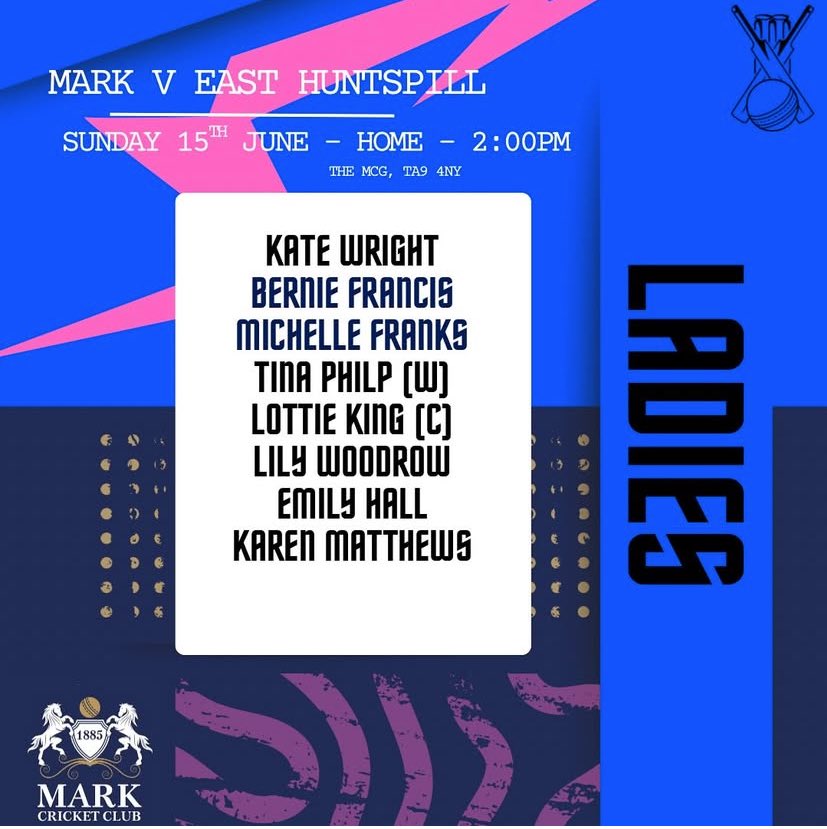 A lovely weekend of cricket ahead! 

First team are away to Lympsham, Seconds are home to Churchill!
Tomorrow the ladies have their first home game of the season to East Huntspill! 

Looking forward to seeing everyone down at the MCG 🍺 🍻