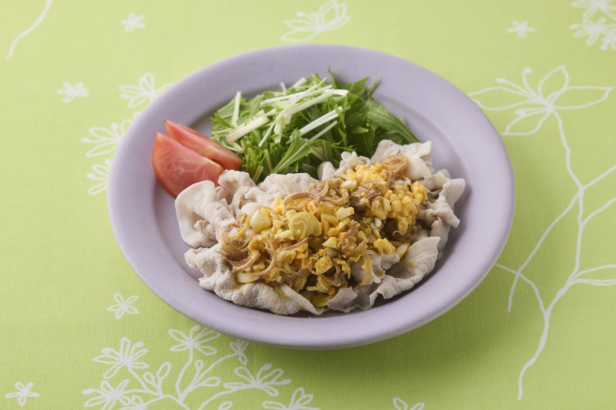 おはようございます✨
本日のおすすめメニューをご紹介致します！

「豚しゃぶのみょうが卵ソース」
🐷和風タルタルのようなさっぱりソースです🐷
#ふれ愛交差点レシピ #いとく

cgc-kitchen365.jp/search/detail/…