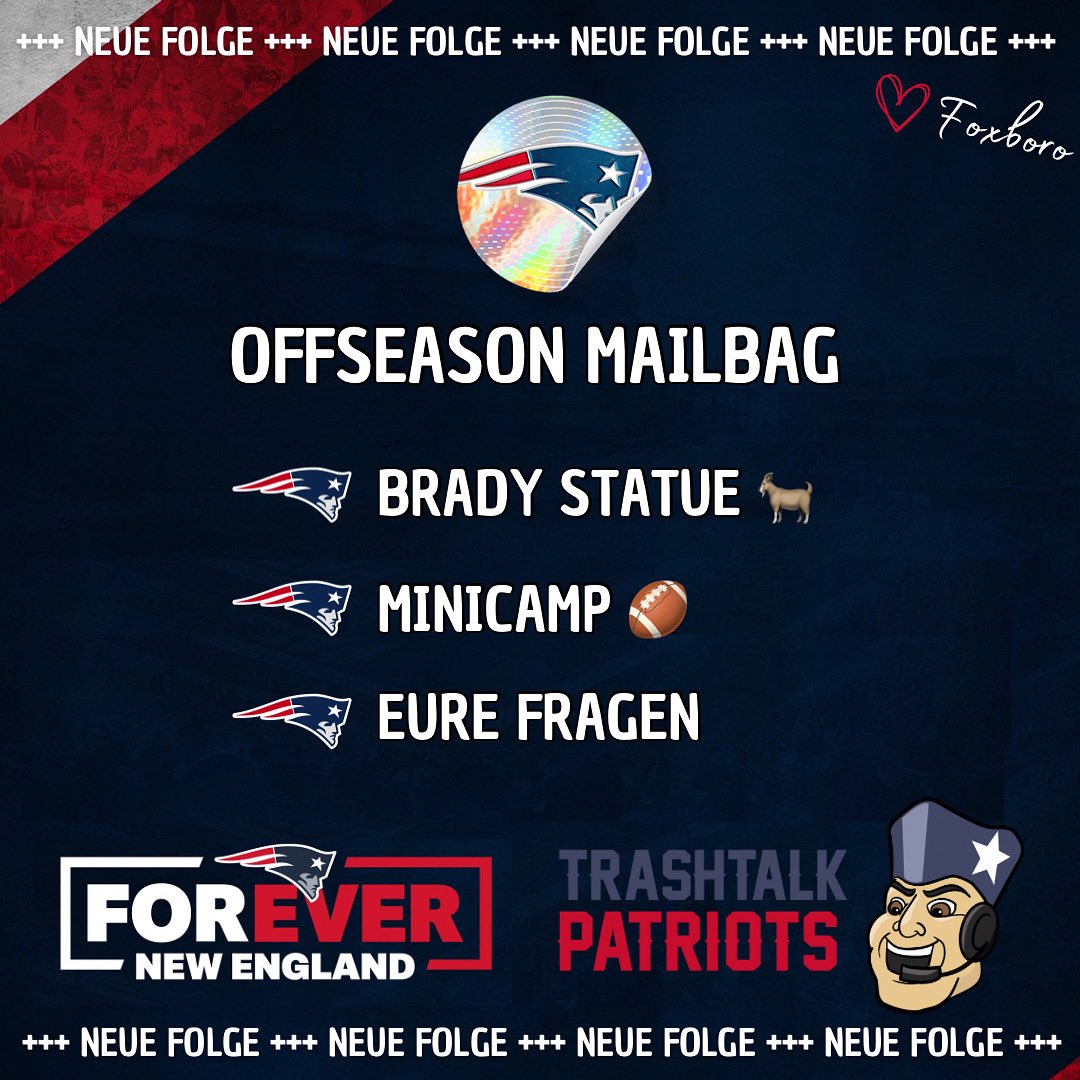 Trashtalk Patriots (@patstrashtalk) on Twitter photo Perfekter Zeitpunkt um die letzten News abzuhandeln und eure Fragen zu beantworten!
Nickels, Frank und Marcel nehmen sich eure Anliegen zur Brust und reden so über die verschiedensten Themen.
Hört rein! 🙂
🟢Spotify
open.spotify.com/episode/394IKr…
<a href="/Footballerei/">Footballerei</a> <a href="/MrGIF4479/">Thobi thə gərman diə-hard Patriots fan</a> Perfekter Zeitpunkt um die letzten News abzuhandeln und eure Fragen zu beantworten!
Nickels, Frank und Marcel nehmen sich eure Anliegen zur Brust und reden so über die verschiedensten Themen.
Hört rein! 🙂
🟢Spotify
open.spotify.com/episode/394IKr…
<a href="/Footballerei/">Footballerei</a> <a href="/MrGIF4479/">Thobi thə gərman diə-hard Patriots fan</a>