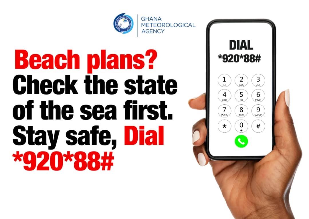 GhanaMet's tweet photo. Heading to the beach today? 🌊☀️
Before you go, check the state of the sea.
Conditions can change quickly, and a quick check could make all the difference.
Stay safe, stay informed!
#SeaSafety #BeachSmart #StaySafe #CheckFirst https://t.co/06VeYRapvd
