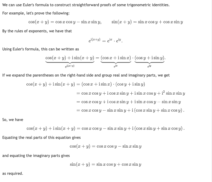 Alternative proof using Euler's formula