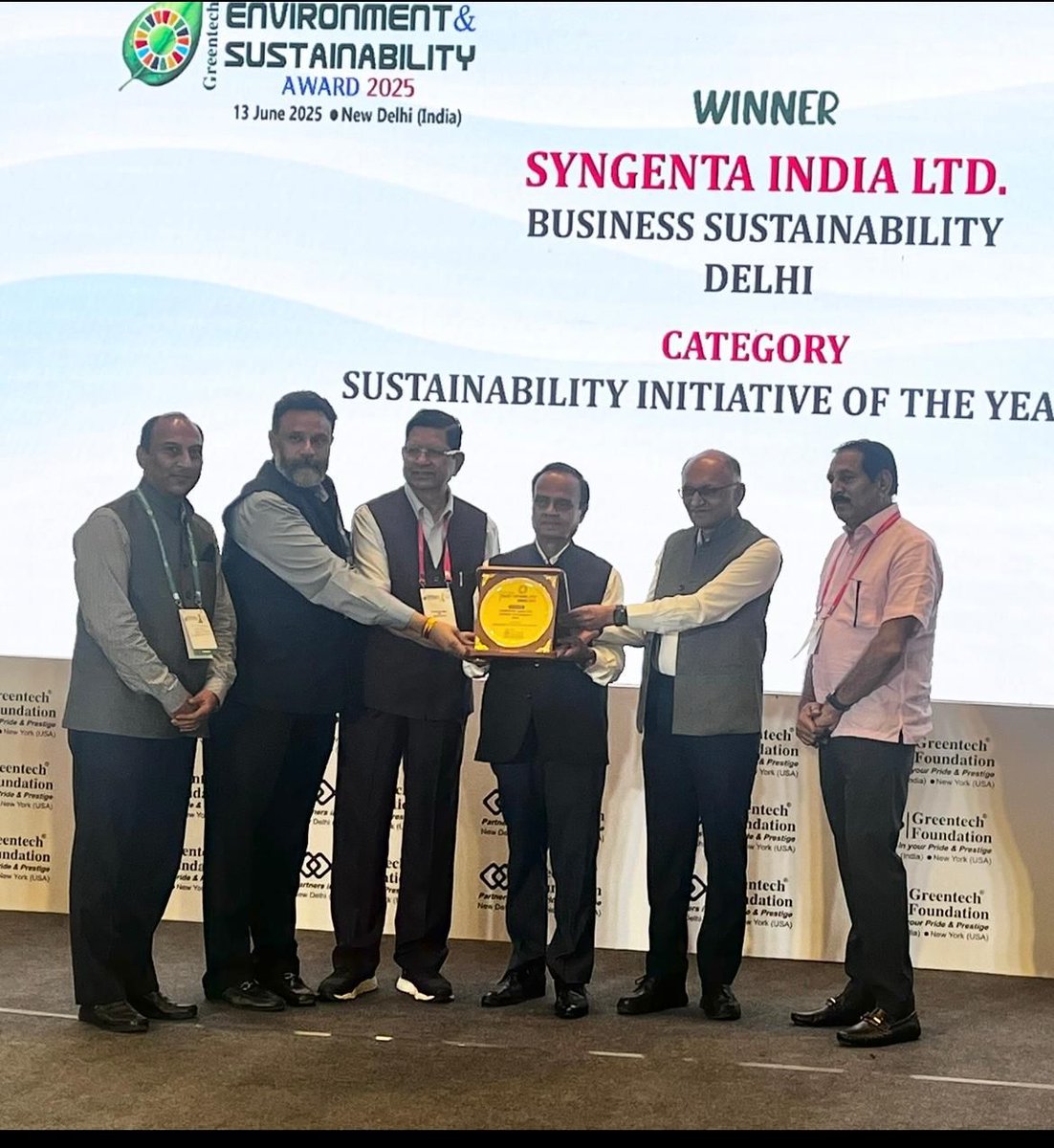 We’re honoured to receive the Greentech Business Sustainability Award at the 24th Global Environment &amp; Sustainability Summit 2025. A proud moment for the team, as we continue driving climate-resilient, regenerative agri practices &amp; sustainable innovation. #SustainableFuture