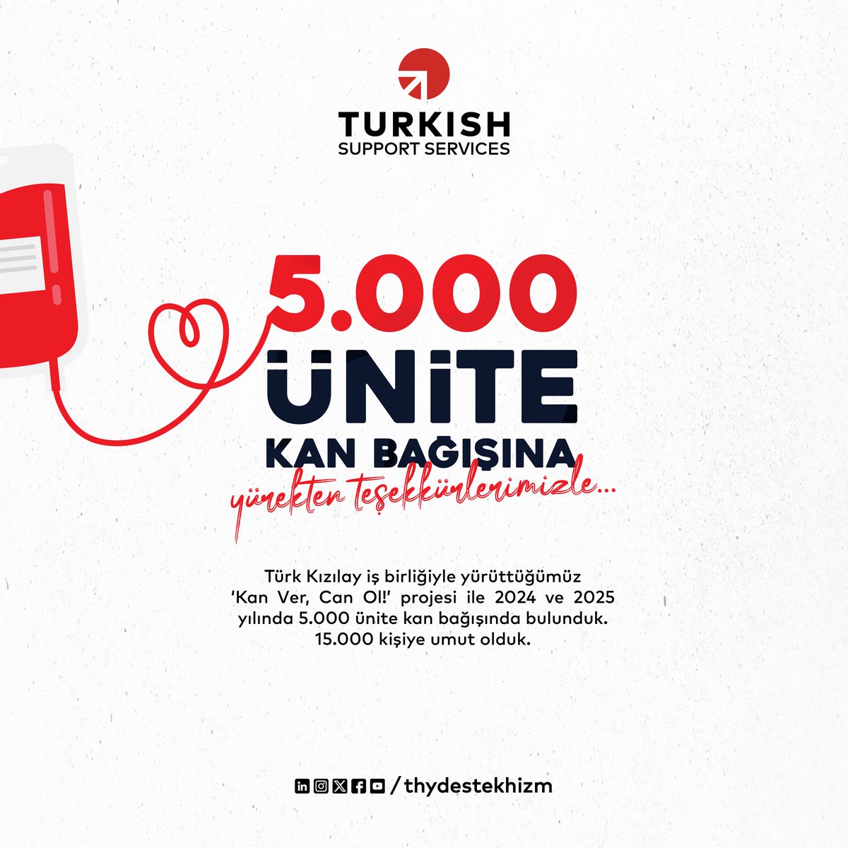 THY Destek Hizmetleri A.Ş. (@tssdestek) on Twitter photo Her bağış, bir yaşam.
Her gönüllü, bir kahraman.
<a href="/Kizilay/">Türk Kızılay</a> iş birliğiyle yürüttüğümüz kurumsal kan bağışı kampanyamız ‘Kan Ver, Can Ol!’ bugüne kadar binlerce hayatın yeniden filizlenmesine vesile oldu.
Kampanya başlangıcından itibaren 5.000 ünite kan bağışında bulunan tüm Her bağış, bir yaşam.
Her gönüllü, bir kahraman.
<a href="/Kizilay/">Türk Kızılay</a> iş birliğiyle yürüttüğümüz kurumsal kan bağışı kampanyamız ‘Kan Ver, Can Ol!’ bugüne kadar binlerce hayatın yeniden filizlenmesine vesile oldu.
Kampanya başlangıcından itibaren 5.000 ünite kan bağışında bulunan tüm