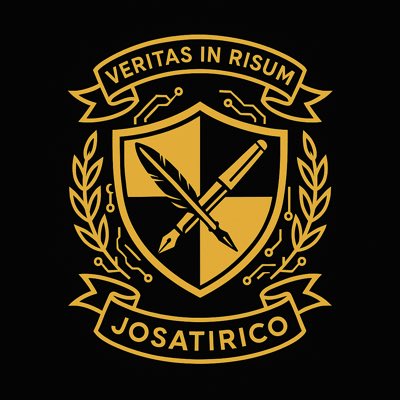 JOP_1985's tweet image. Just updated my profile pic.
Went full heraldic. Latin motto. Gold on black.
Because satire deserves a coat of arms.
What do you think?

#VeritasInRisum #JoSatiricoStyle #DigitalKnightOfMockery