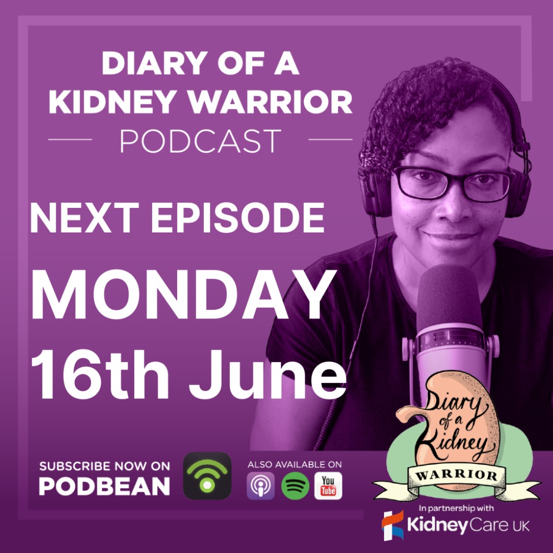 📅 A NEW #DiaryOfAKidneyWarrior podcast episode is out this Monday! Meanwhile, there's plenty of insightful #DiaryOfAKidneyWarriorPodcast past episodes you can listen to here while you're waiting 👉 kidneycareuk.org/podcast