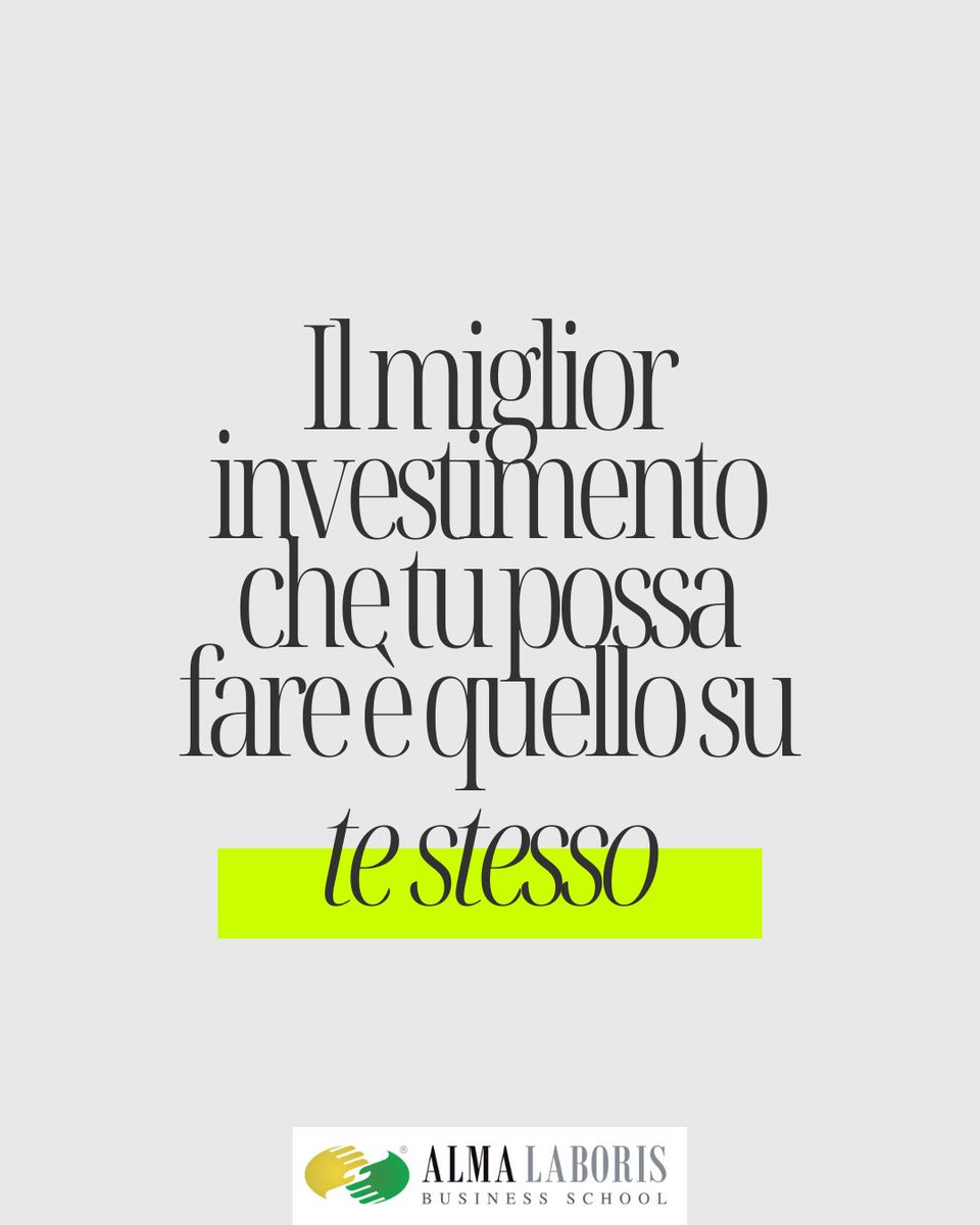 🎓 Il miglior investimento che si possa fare è quello su se stessi.
Perché le competenze, le esperienze e il proprio percorso professionale sono ciò che resta e fa davvero la differenza. 🚀

#AlmaLaboris #AltaFormazione #BusinessSchool #Formazione #Placement