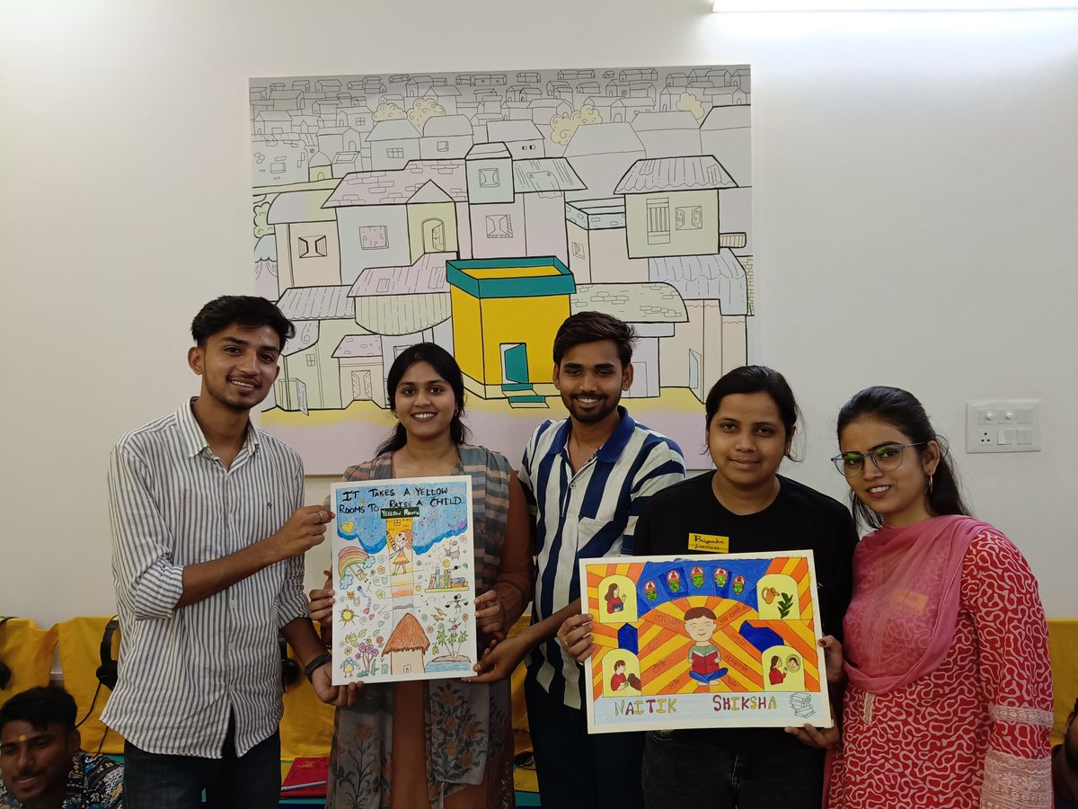 SarthakNGO's tweet photo. Everyone didn’t just make art—they made meaning. These weren't just drawings, they were quiet revolutions, expressing belief in safe spaces, value education, girls’ empowerment, and a future where every child thrives.
#SarthakSummerWorkshop #YellowSummers #YellowRooms https://t.co/Eas4JyPSVi