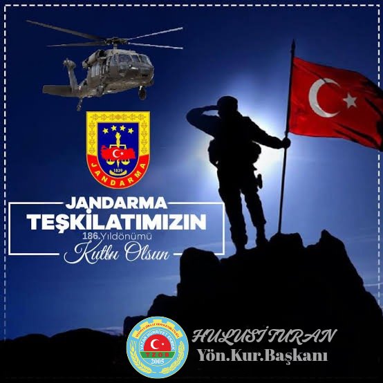 Büyük fedakârlık, sabır ve cesaretle, halkımızın huzur ve mutluluğunu, can ve mal güvenliğini sağlayarak, devletimizin bölünmez bütünlüğünü hedef alan tehdit ve tehlikelere karşı mücadele etmeyi kendisine vazife edinen Jandarma Teşkilatı mensuplarımızın bu güzel günü kutlu olsun.