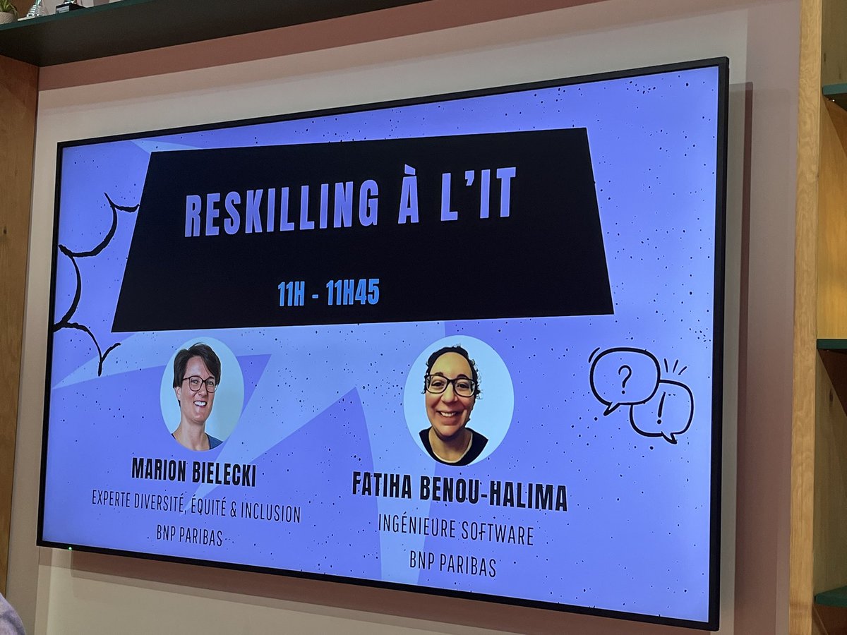BNP Paribas Recrute (@bnpp_recrut) on Twitter photo Notre HR day continue et c’est au tour de
Marion Bielecki et Fatiha Benou-Halima de prendre le micro pour parler de #reskilling dans l’IT 👨🏻💻👩🏼💻
Ça commence dans quelques instants, rejoignez-nous dans notre salon sur le Lab <a href="/BNPParibas/">BNP Paribas Group</a> !
#BNPPInnovationNest #VivaTech Notre HR day continue et c’est au tour de
Marion Bielecki et Fatiha Benou-Halima de prendre le micro pour parler de #reskilling dans l’IT 👨🏻💻👩🏼💻
Ça commence dans quelques instants, rejoignez-nous dans notre salon sur le Lab <a href="/BNPParibas/">BNP Paribas Group</a> !
#BNPPInnovationNest #VivaTech