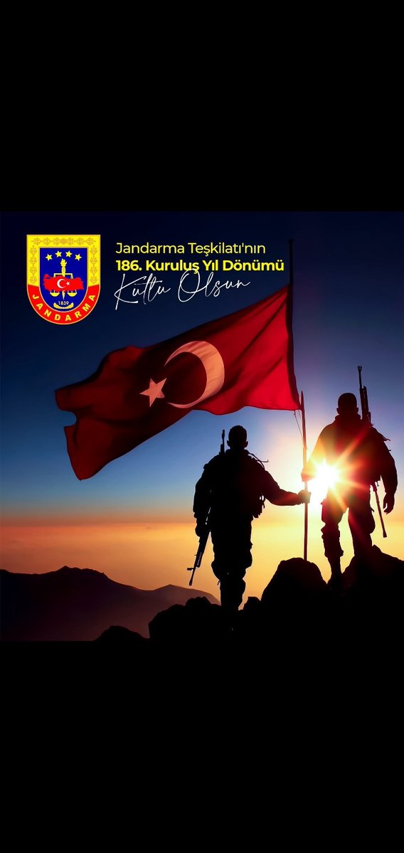 "Her bir nefer Mustafa Kemal'in hatırası,
Yaşa var ol daima,şanlı Türk Jandarması"🙏

Vatan için emek veren tüm kahramanlara minnetle…🙏

#Jandarma186Yaşında
NİCE 186. YILLARA 🇹🇷