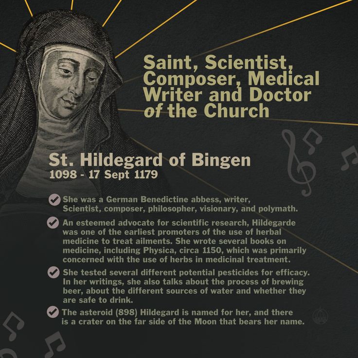 Church and Science (@churchnscience) on Twitter photo St. Hildegard of Bingen was a 🇩🇪Benedictine abbess, writer, composer, philosopher and polymath. One of the best known composers of sacred monophony. Recognized by Pope Benedict XVI in 2012 for various aspects of her work, including #scientific work of #medicine and pharmacology. St. Hildegard of Bingen was a 🇩🇪Benedictine abbess, writer, composer, philosopher and polymath. One of the best known composers of sacred monophony. Recognized by Pope Benedict XVI in 2012 for various aspects of her work, including #scientific work of #medicine and pharmacology.