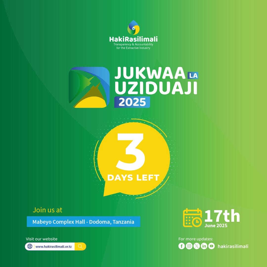 Johnbest Mwahaja (@johniezebest) on Twitter photo Jukwaa la Uziduaji limekuwa likisisitiza uwazi wa mapato kupitia EITI na mabadiliko ya sera za kifedha, kuhakikisha rasilimali zinawanufaisha Watanzania wote.
Uwazi tu hautoshi, tunahitaji uwajibikaji.
Zimebaki siku 3 kuelekea kilele cha #JukwaaLaUziduaji2025
: <a href="/HakiRasilimali/">HakiRasilimali</a> Jukwaa la Uziduaji limekuwa likisisitiza uwazi wa mapato kupitia EITI na mabadiliko ya sera za kifedha, kuhakikisha rasilimali zinawanufaisha Watanzania wote.
Uwazi tu hautoshi, tunahitaji uwajibikaji.
Zimebaki siku 3 kuelekea kilele cha #JukwaaLaUziduaji2025
: <a href="/HakiRasilimali/">HakiRasilimali</a>