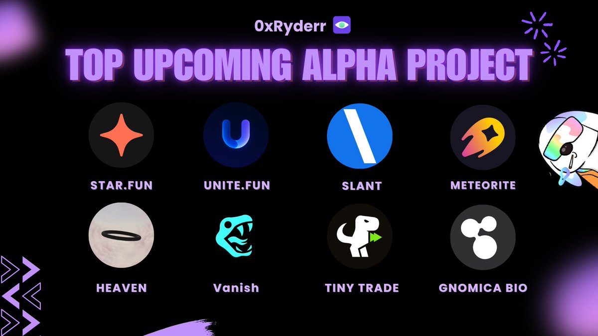 EARLY GEMS YOU CAN’T MISS THIS COMING WEEK 🚨

Hunting for alpha? Here are 8 early-stage projects that are heating up fast, don’t sleep on them!!

1. StarFun | <a href="/stardotfun/">star.fun</a> 

- Launchpad acked by <a href="/MeteoraAG/">Meteora</a>, Privy and Helius - serious infra players
- Built for over 3 months. Going