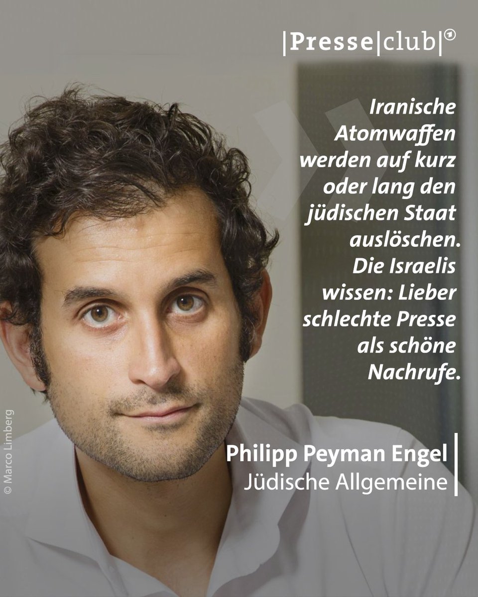 Presseclub (@ard_presseclub) on Twitter photo Israel habe alles recht der Welt, sich gegen das iranische Atomprogramm zu wehren, sagt <a href="/PhilippPeyman/">Philipp Peyman Engel</a> (<a href="/JuedischeOnline/">Jüdische Allgemeine</a>). Wie sehen Sie das? #presseclub Israel habe alles recht der Welt, sich gegen das iranische Atomprogramm zu wehren, sagt <a href="/PhilippPeyman/">Philipp Peyman Engel</a> (<a href="/JuedischeOnline/">Jüdische Allgemeine</a>). Wie sehen Sie das? #presseclub