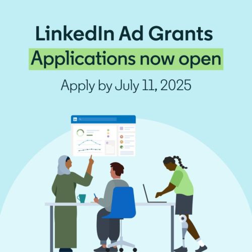 opportunitiesfy's tweet photo. Nonprofits in workforce dev or sustainability: Apply now for the LinkedIn Ad Grants program! Get free ad credits to boost your impact. 

Deadline: July 11, 2025. 

Apply: https://t.co/qoReqRHtMN 

#NonprofitGrants #LinkedInForGood #Sustainability #WorkforceDev https://t.co/993d9LtneL