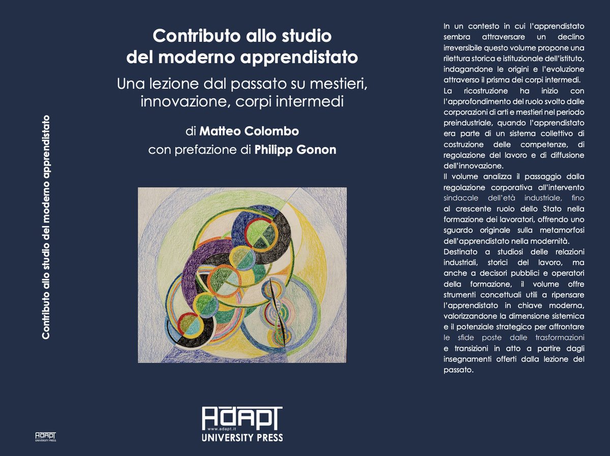 Michele Tiraboschi (@michetiraboschi) on Twitter photo Contributo allo studio del moderno apprendistato e cioè una lezione dal passato su mestieri, innovazione, corpi intermedi.
Da leggere il libro di <a href="/colombo_mat/">Matteo Colombo</a> che sviluppa un ragionamento originale e molto affascinante sul ruolo dell'apprendistato per imprese, lavoratori, Contributo allo studio del moderno apprendistato e cioè una lezione dal passato su mestieri, innovazione, corpi intermedi.
Da leggere il libro di <a href="/colombo_mat/">Matteo Colombo</a> che sviluppa un ragionamento originale e molto affascinante sul ruolo dell'apprendistato per imprese, lavoratori,