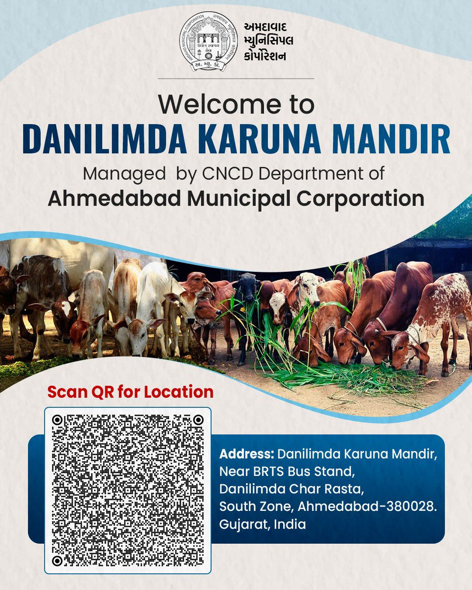CNCDAMC's tweet photo. You are warmly welcomed to Karuna Mandir, located in Bakrol and Danilimda.A shelter managed by the CNCD Department of Ahmedabad Municipal Corporation,where sick cows and dogs are lovingly cared for and treated
#karunamandir #cow #streetdogs #animals #careforanimal #animalshelter https://t.co/MABFTopzWO