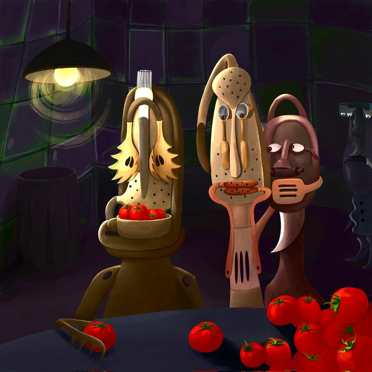 "patak"
( Patak in Persian means stealing )
He loves tomatoes 🍅 One night he decides to steal some of them with the help of one of his friends, but they don't know that someone is watching them in the dark...
Reserve price: 0.145 $ETH
foundation.app/@Sahar.fattah/…