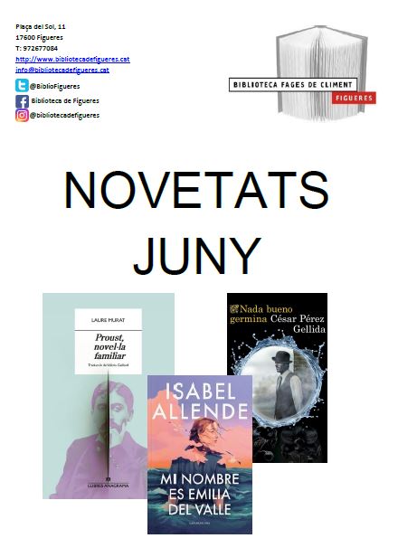 📚✨ Novetats de Juny a la Biblioteca de Figueres! ✨📚

Ja estan aquí les novetats de juny de 2025! Descobreix els últims llibres, pel·lícules i música que hem rebut.

Consulta la nostra guia en línia i no et perdis res! 👇

🔗 bit.ly/NovetatsBFJuny…