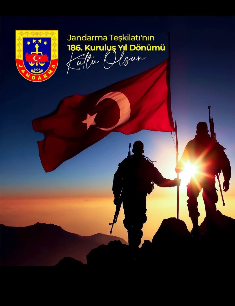 recepbahar77's tweet photo. Jandarma Teşkilatımızın 186. kuruluş yıl dönümünü kutluyor, milletimizin huzuru ve güvenliği için görev yapan tüm jandarma personelimize teşekkür ediyorum.🇹🇷

Şehitlerimizi rahmetle, gazilerimizi minnetle anıyorum. https://t.co/M4mC4sOnLX