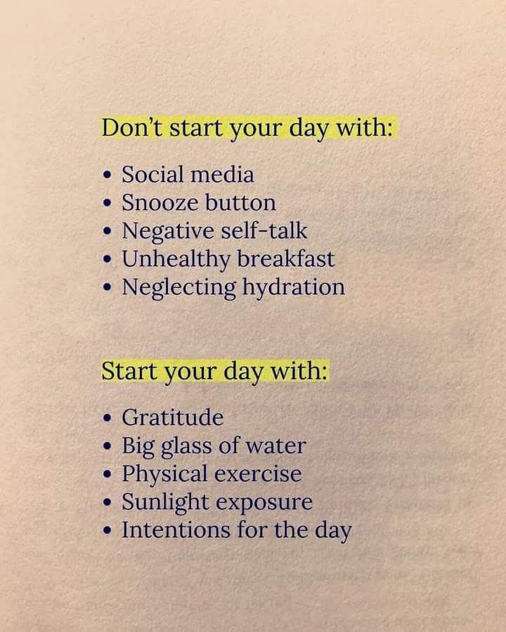 Don't Start Your Day With: