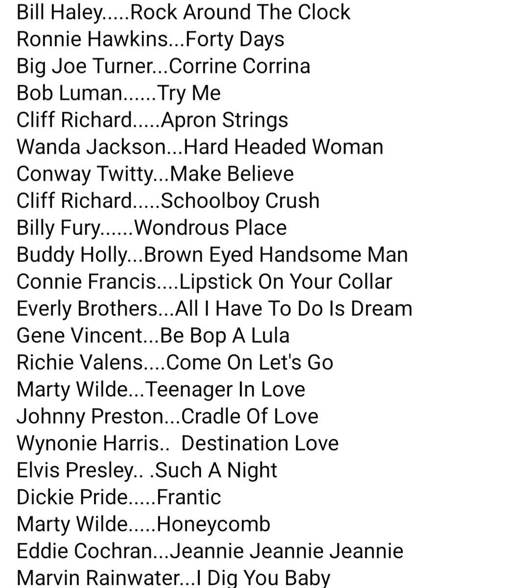 Years98fm's tweet image. Here's the recording of the latest Golden Years Show from @phoenixfm. This week it's 2 hours of 50s Rock n Roll .
Click the link to listen
phoenixfm.com/2025/06/14/the…
Here's the playlist
(Click photo for full list)