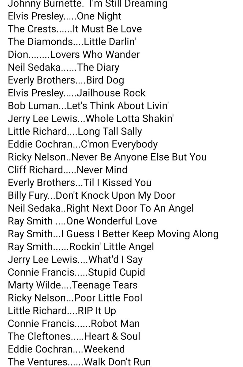 Years98fm's tweet image. Here's the recording of the latest Golden Years Show from @phoenixfm. This week it's 2 hours of 50s Rock n Roll .
Click the link to listen
phoenixfm.com/2025/06/14/the…
Here's the playlist
(Click photo for full list)