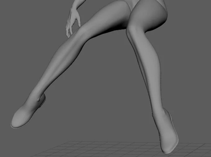 自分用に女性素体をフルスクラッチモデリングしてるよ〜 これはいい感じになってきた脚