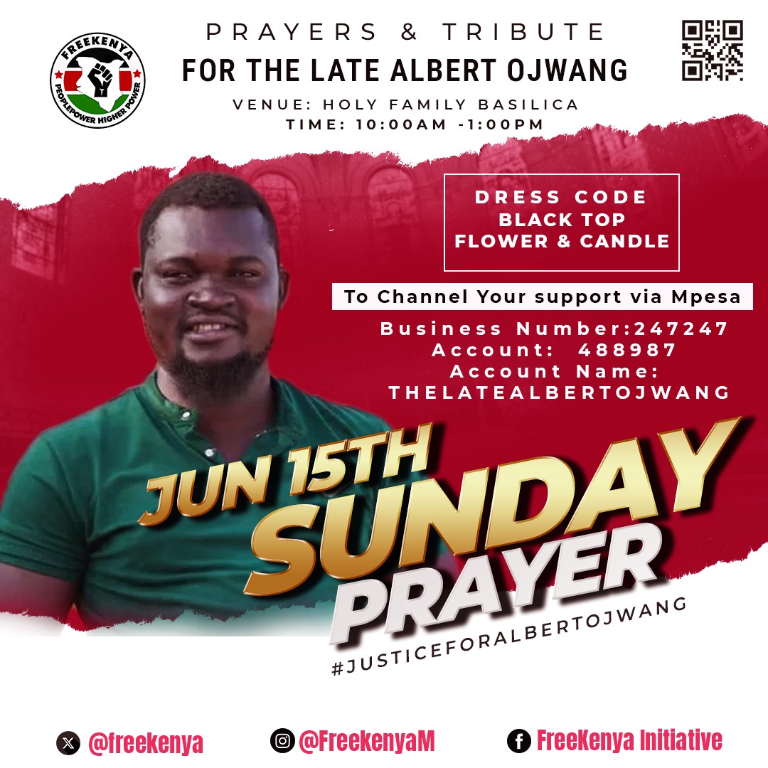 #JusticeForAlbertOjwang 
Prayers and tribute @ Holy family Basilica church on Sunday 15th June.
