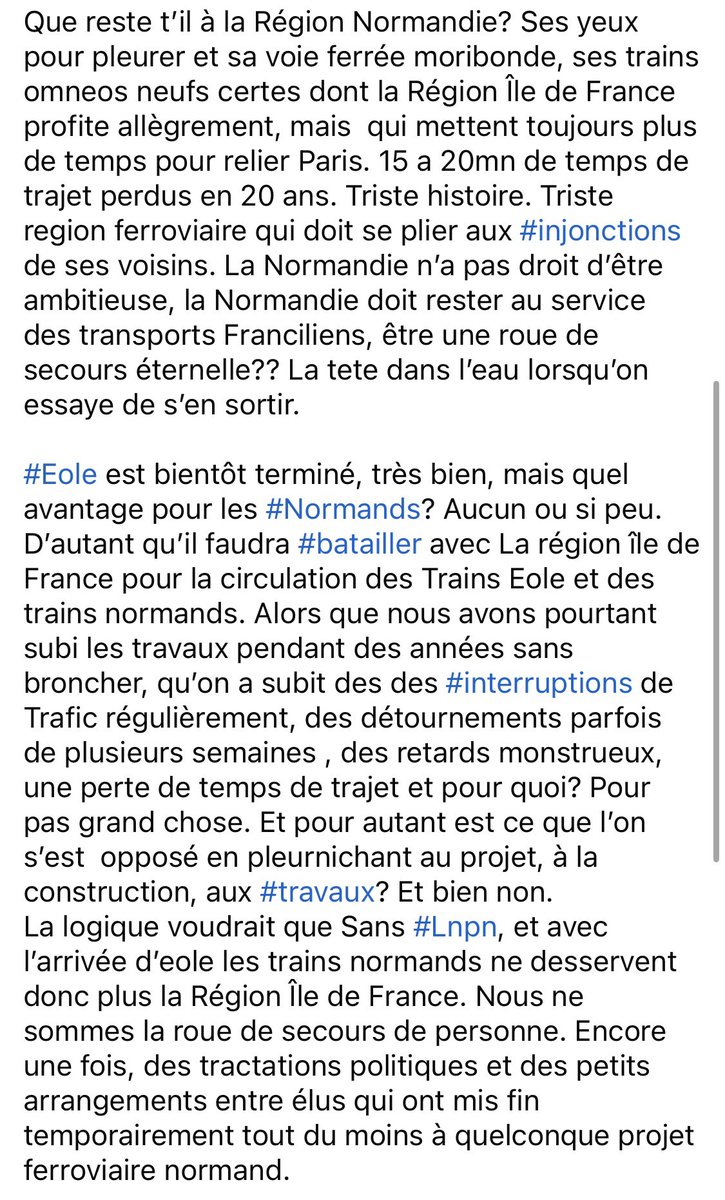 #Reactions #Lnpn 
<a href="/f3normandie/">France 3 Normandie</a> <a href="/RegionNormandie/">Région Normandie</a> <a href="/iledefrance/">Région Île-de-France</a> <a href="/vpecresse/">Valérie Pécresse</a> <a href="/Herve_Morin/">Hervé Morin</a> <a href="/train_nomad/">SNCF NOMAD TRAIN</a> <a href="/JBGastinne/">Jean-Baptiste Gastinne</a> <a href="/udupc14/">🚅UDUPC : Usagers du Paris-Caen-Cherbourg</a> <a href="/collectif_udurn/">UDURN</a>
