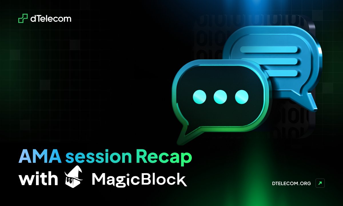 💬 dTelecom x MagicBlock AMA Session Recap

Earlier this week, we had the pleasure of joining ✨@MagicBlock for a live AMA on X Spaces. It was a great opportunity to share what we're building at dTelecom, dive into the future of privacy-first real-time communication, and talk