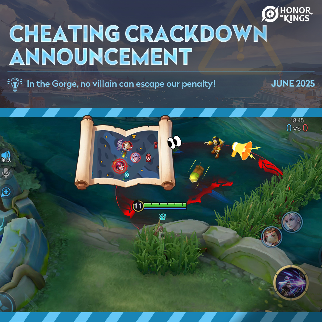 HonorOfKings's tweet image. Hello everyone, this month we will also continue to penalize any form of cheating behavior.🔔

🔍Click to see the latest ban list: tl.honorofkings.com/v2/tl/29134_1_…

#HonorofKings #HOK #anticheat #violation