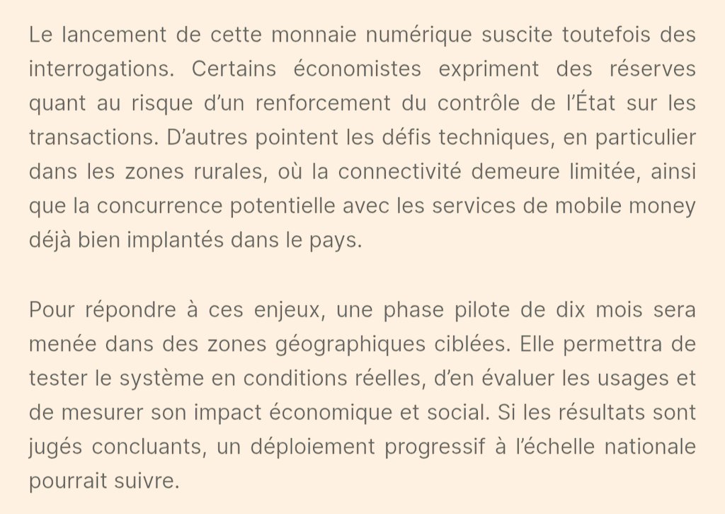 Phase pilote de 10 mois pour l'e-ariary. lexpress.mg/2025/05/le-ari…