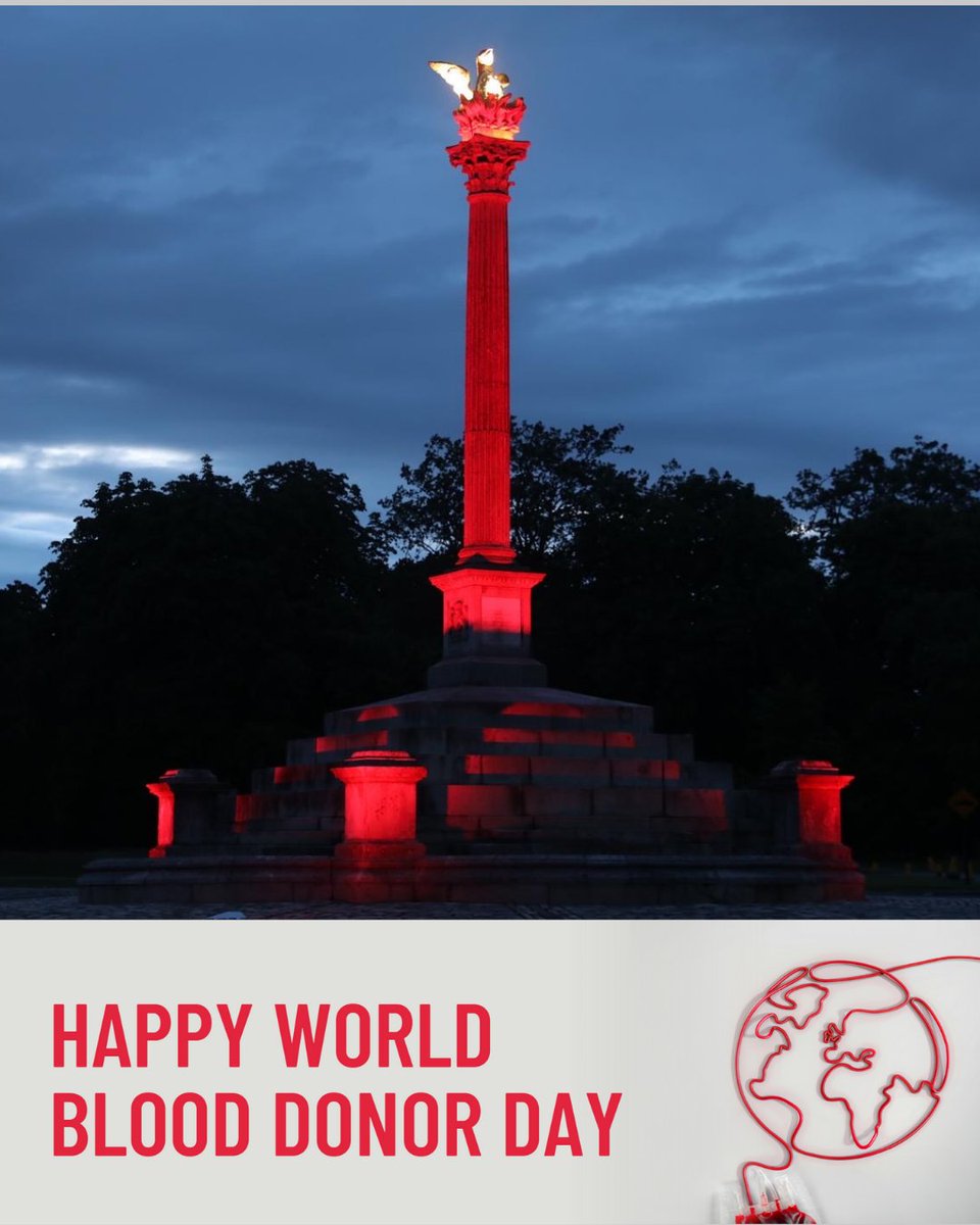 Giveblood_ie's tweet photo. Happy World Blood Donor Day 2025! 
Across Ireland, iconic buildings are 'lighting up' red tonight to show their appreciation and support for our generous blood donors. Thank you ❤️ https://t.co/yFVV6YGgcb
