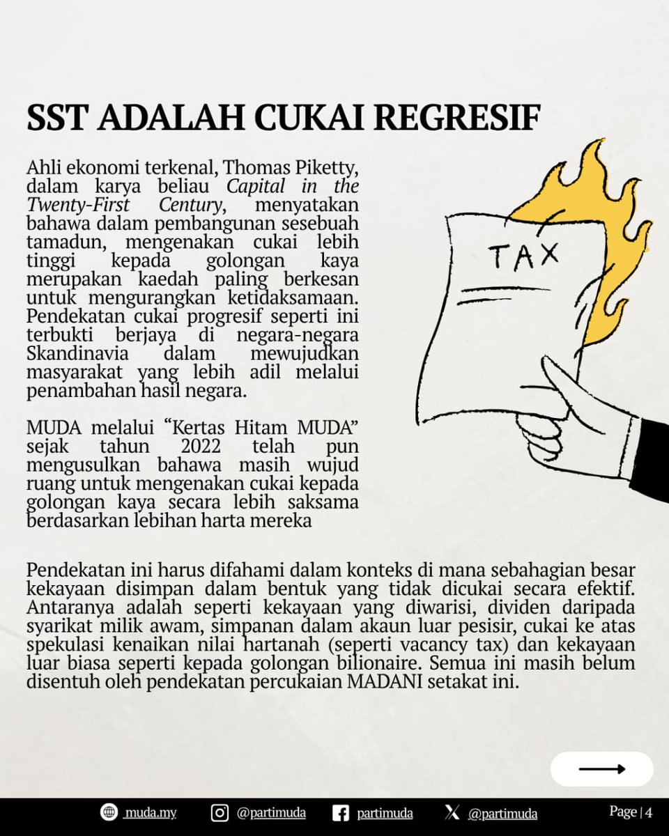 Parti MUDA (@partimuda) on Twitter photo KENAIKAN CUKAI SST HADIAH ISTIMEWA HADIAH ISTIMEWA MADANI
oleh <a href="/LebenSiddharth/">Leben Siddharth</a> , Ketua Penerangan MUDA
"Sempena genap tiga tahun pentadbiran MADANI, rakyat kini dihadiahkan dengan peningkatan kadar Cukai Jualan dan Perkhidmatan (SST) antara 5% hingga 10%"
#cukaisst KENAIKAN CUKAI SST HADIAH ISTIMEWA HADIAH ISTIMEWA MADANI
oleh <a href="/LebenSiddharth/">Leben Siddharth</a> , Ketua Penerangan MUDA
"Sempena genap tiga tahun pentadbiran MADANI, rakyat kini dihadiahkan dengan peningkatan kadar Cukai Jualan dan Perkhidmatan (SST) antara 5% hingga 10%"
#cukaisst