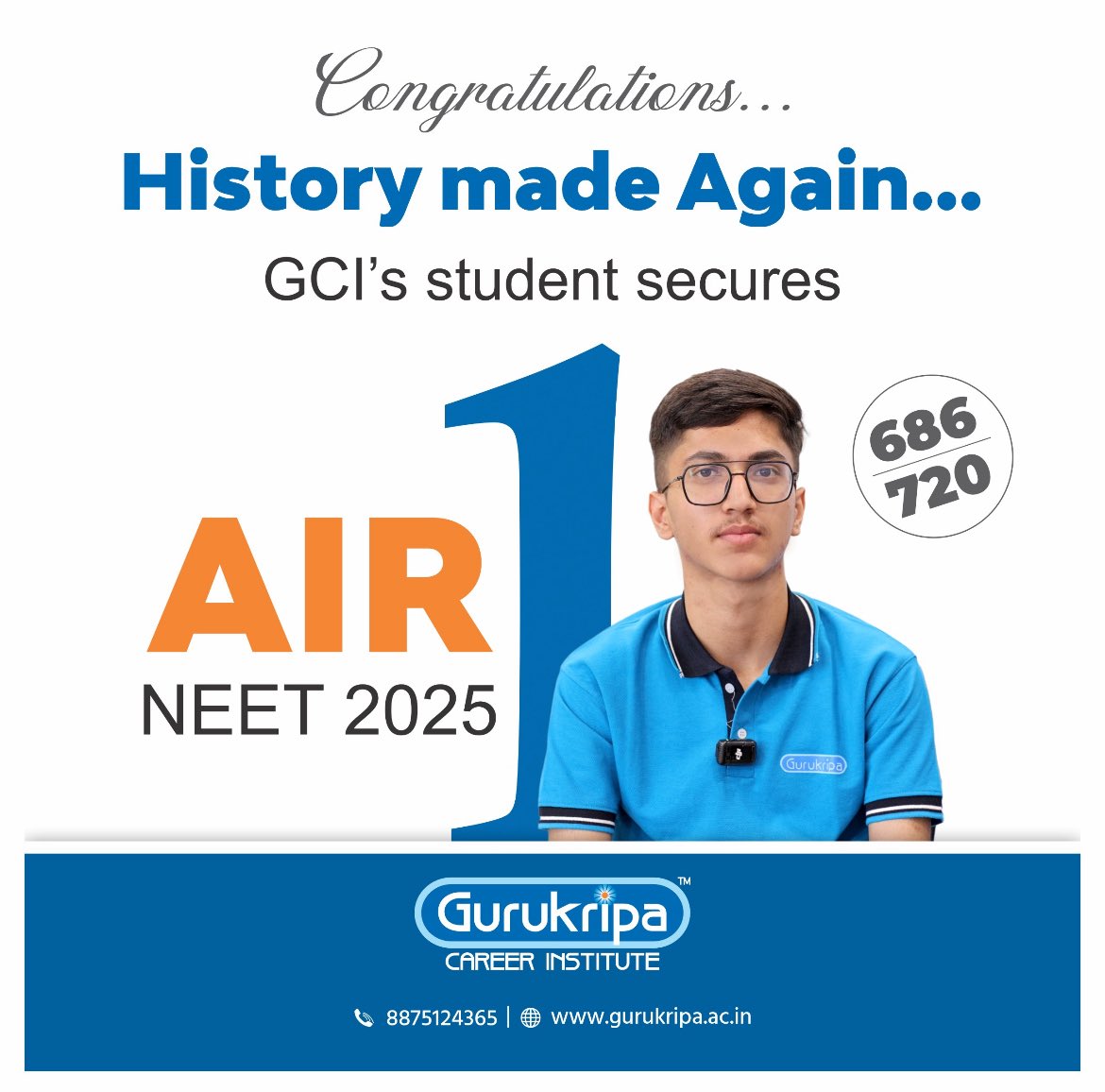 MSS_SDGH2's tweet image. हनुमानगढ़ जिले के महेश कुमार केशवानी ने सबसे कठिन नीट पेपर में 686/720  marks के साथ किया टॉप किया।
#NEET 
#toppers 
#UGCNEET