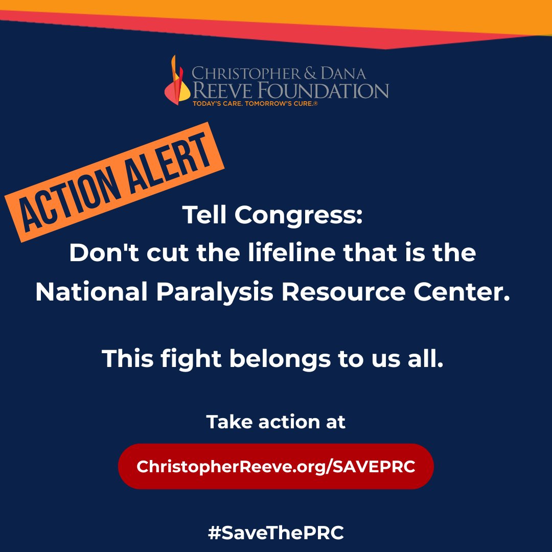 Act Now: Urge Congress to Reject the President’s Budget Proposal ChristopherReeve.org/SAVEPRC
#VoicesForReeve #SaveThePRC #TodaysCare