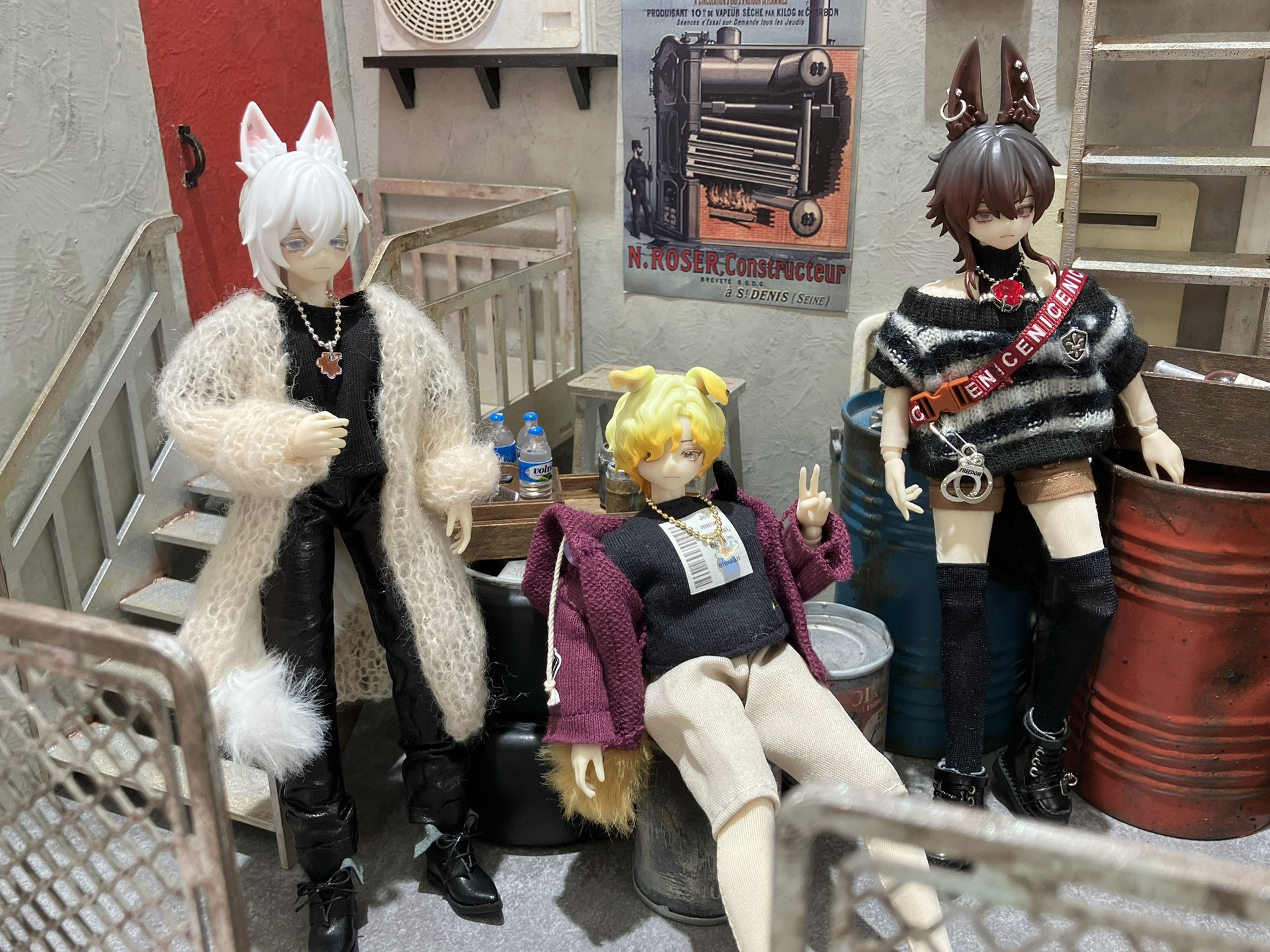 （6月VIP 15%off中） きつねのしっぽ♪です❣0523 キツネ2点セット】 きつね耳|しっぽセット 茶色 白 黒 グレー