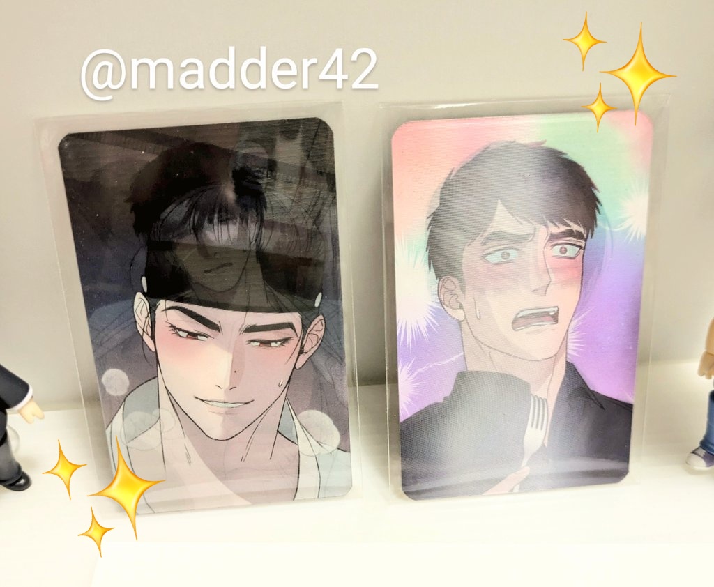 コルソン伝のプレゼント企画の荷物が届きました！カードの絵柄が最高すぎてずっと眺めてたい🥰素敵なポストカードとサインまで…！😳大大大好きな作品なので本当に嬉しいです！日本まで送っていただきありがとうございます！先生の優しさに感謝😭🙏✨✨家宝にします！ #걸손전