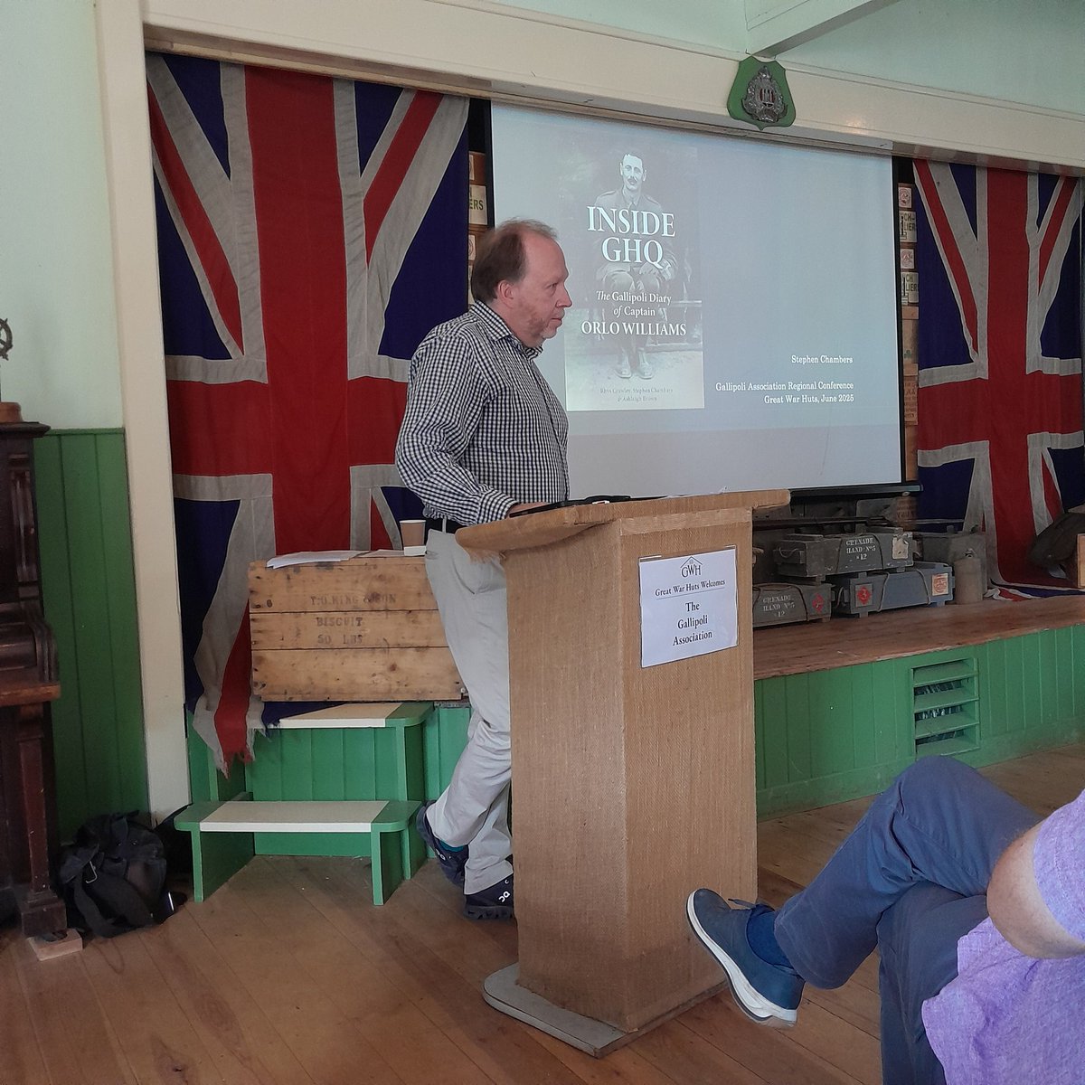 Goslingpress's tweet image. Another great speaker Steve Chambers talking about Orlo Williams at the Gallipoli Association regional conference.