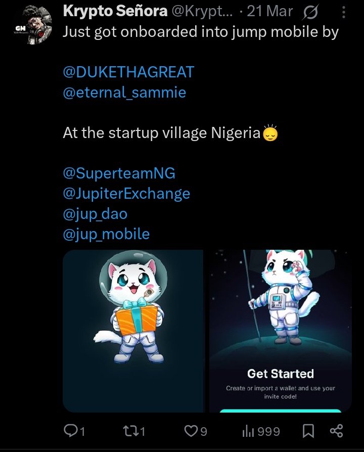 Got welcomed to the jupiverse by <a href="/DUKETHAGREAT/">DUKE</a> and  <a href="/eternal_sammie/">Eternal Sammie | ✍️🛠️🔺💙</a> at the Solana startup Nigeria...

And I ain't going nowhere 🙂‍↔️💜