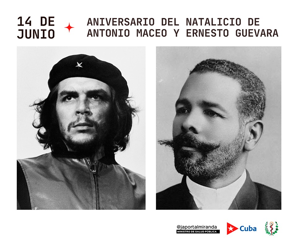 🇨🇺 El 14 de junio marca el nacimiento de dos gigantes de nuestra historia: #Maceo y #Che. 
Aunque en épocas muy diferentes, a ambos los distinguieron el coraje, la lealtad y el amor profundo por #Cuba. Sus vidas siguen siendo faro de dignidad para las nuevas generaciones.